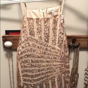Rose gold sequin dress